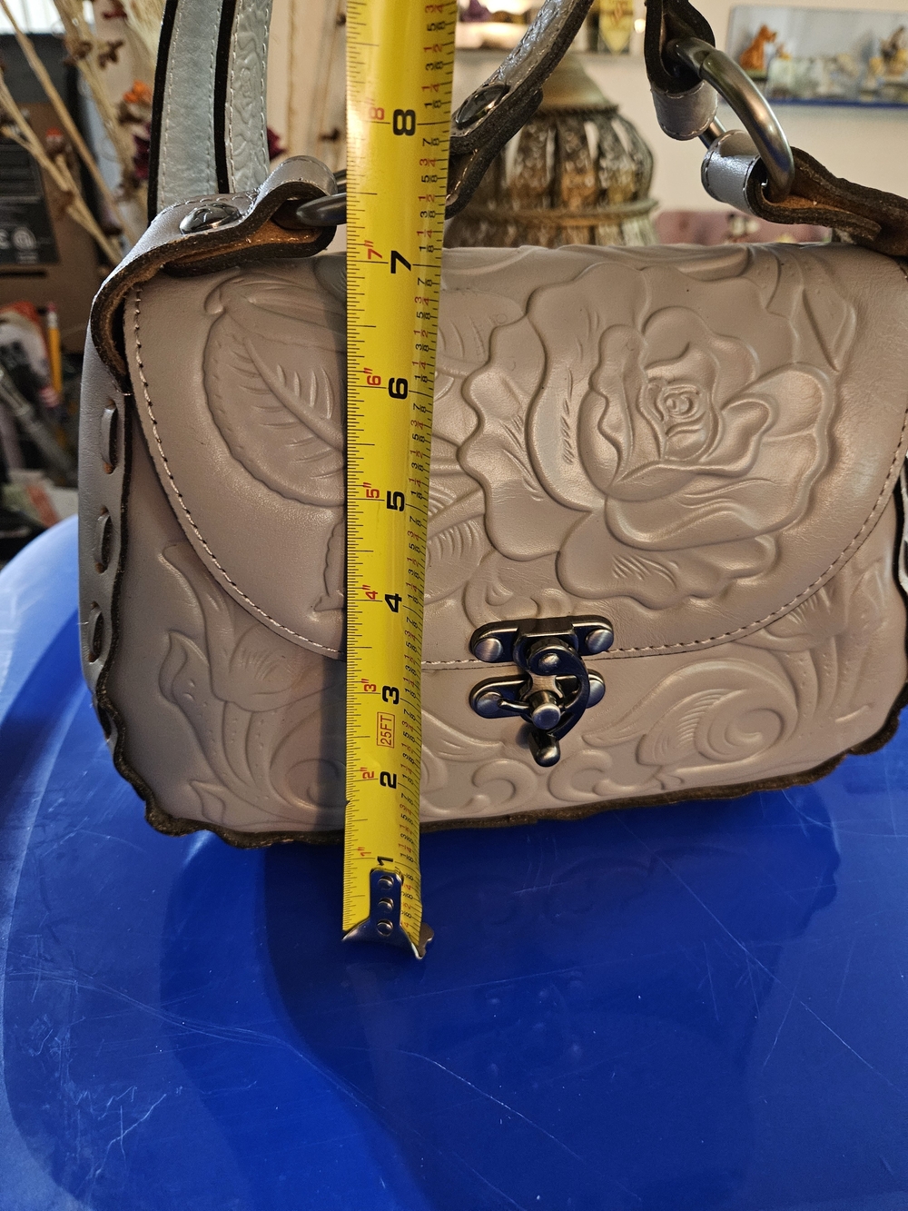 Patricia Nash Embossed Floral Satchel Handbag - Taupe